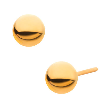 Invictus 24KT Gold PVD Titanium Threadless with Ball Top
