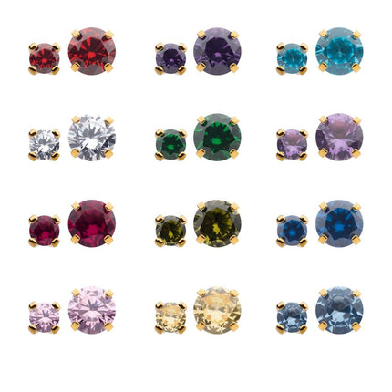 Invictus 24Kt Gold PVD Titanium Threadless with Prong Set Birthstone Top