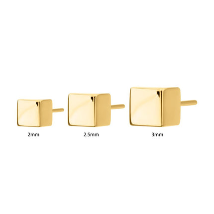 Invictus 24Kt Gold PVD Titanium Threadless 3D Cube Top