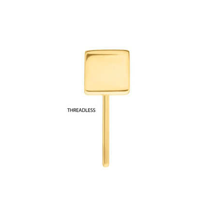 Invictus 24Kt Gold PVD Titanium Threadless 3D Cube Top