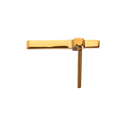 Invictus 24KT Gold PVD Titanium Threadless with Cross Top