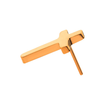 Invictus 24KT Gold PVD Titanium Threadless with Cross Top