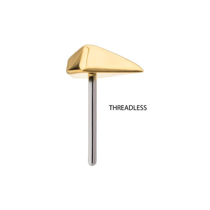 Invictus 24KT Gold PVD Titanium Threadless 3D Diamond Shape Top