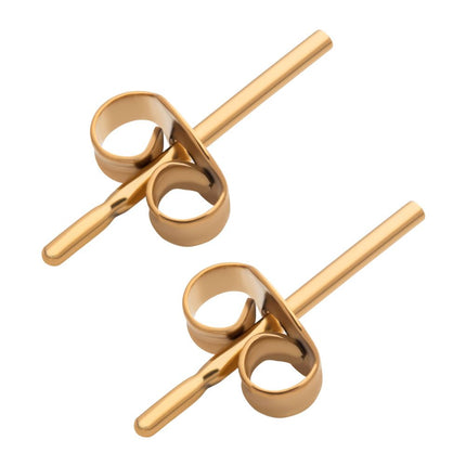 Invictus 24KT Gold PVD Titanium Threadless Butterfly Ear Post