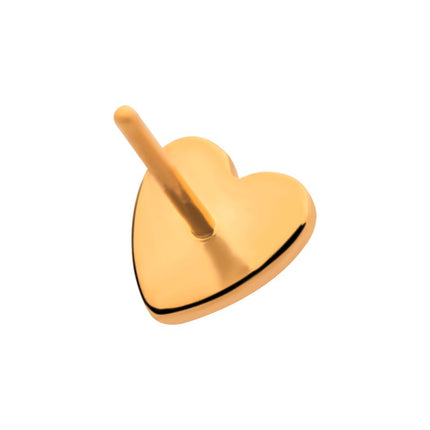 Invictus 24KT Gold PVD Titanium Threadless with Heart Top