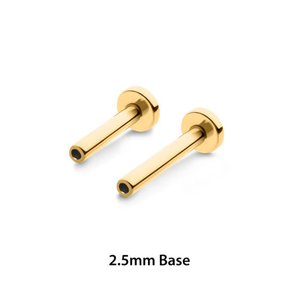 Invictus 24KT Gold PVD Titanium Threadless Labret with 2.5mm Base