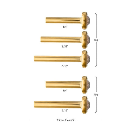 Invictus 24Kt Gold PVD Titanium Threadless 3mm Bezel  Gem Back Duality Labret (Base Only)