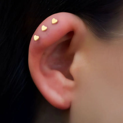 Invictus 24Kt Gold PVD Titanium Threadless Heart Back Duality Labret (Base Only)