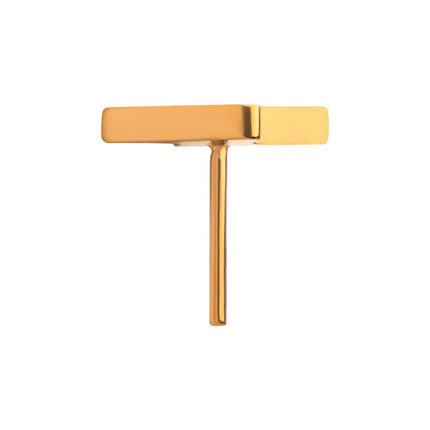 Invictus 24KT Gold PVD Titanium Threadless with Short Lightning Bolt Top