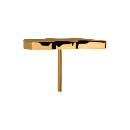 Invictus 24KT Gold PVD Titanium Threadless with Tall Lightning Bolt Top