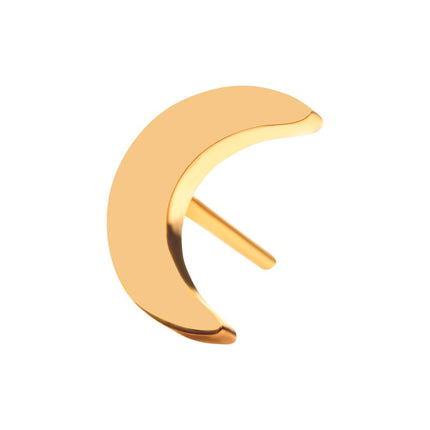 Invictus 24Kt Gold PVD Titanium Threadless Crescent Moon Top with 1.6mm Crest