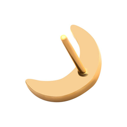 Invictus 24Kt Gold PVD Titanium Threadless Crescent Moon Top with 1.6mm Crest