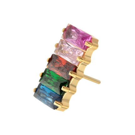 Invictus Prong Set Baguette Rainbow CZ-Cluster Top