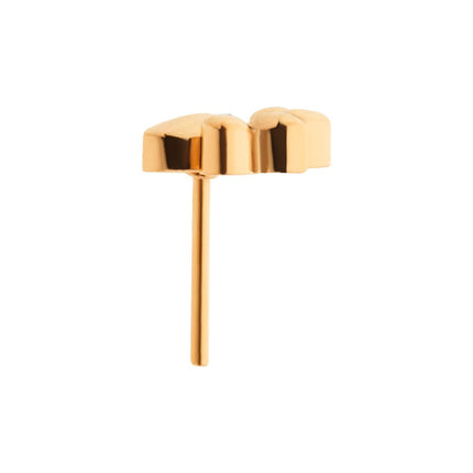 Invictus 24KT Gold PVD Titanium Threadless with Paw Top