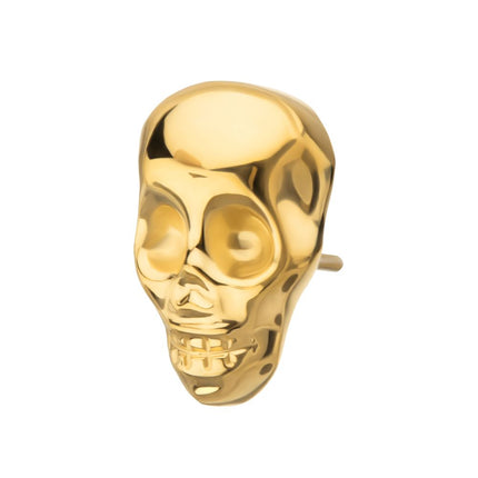 Invictus 24KT Gold PVD Titanium Threadless 3D Skull Head Top