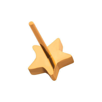 Invictus 24KT Gold PVD Titanium Threadless with Star Top
