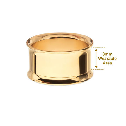 Invictus 24Kt Gold PVD Titanium Internally Threaded Double Flare Basic Tunnel | Sold by piece