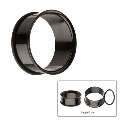 Invictus Black PVD Titanium Single Flare Basic Tunnel | Sold by piece