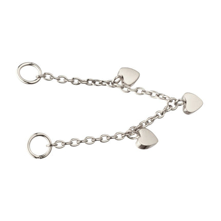 Invictus Platinum PVD Titanium Triple Heart Rolo Chain Dangle