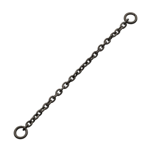 Invictus Black PVD Titanium 1.5mm Rolo Chain with 2 Rings
