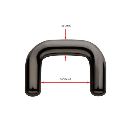 Invictus Black PVD Titanium Mini Staple Septum Retainer
