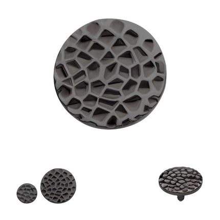 Invictus Black PVD Titanium Internally Threaded Hammered Disk Top