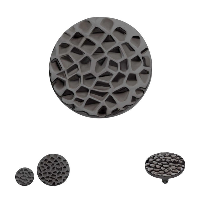 Invictus Black PVD Titanium Internally Threaded Hammered Disk Top