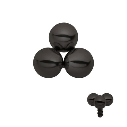 Invictus Black PVD Titanium Internally Threaded Trinity Ball Top