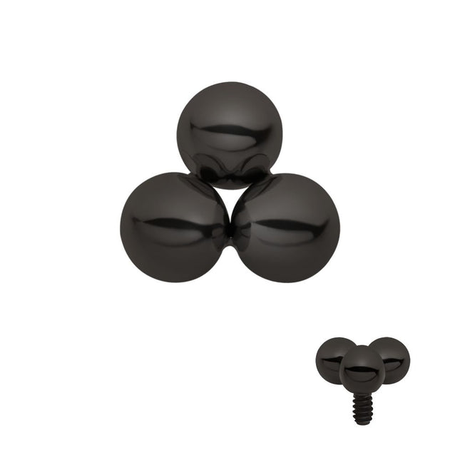 Invictus Black PVD Titanium Internally Threaded Trinity Ball Top