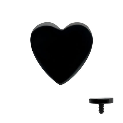 Invictus Black PVD Titanium Internally Threaded Heart Top