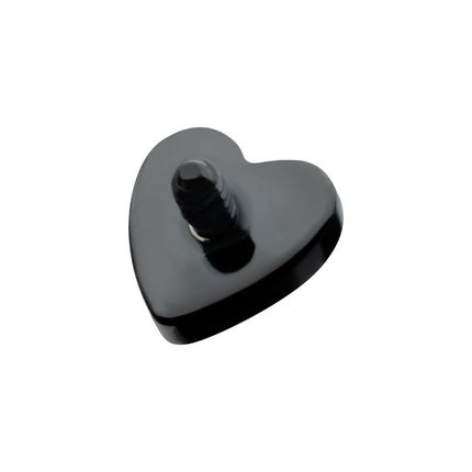 Invictus Black PVD Titanium Internally Threaded Heart Top