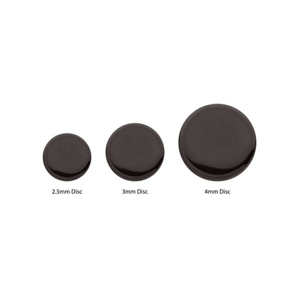 Invictus Black PVD Titanium Internally Threaded Flat Disc Top