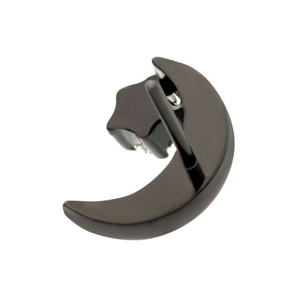 Invictus Black PVD Titanium Threadless Crescent Moon with CZ/Opal Top