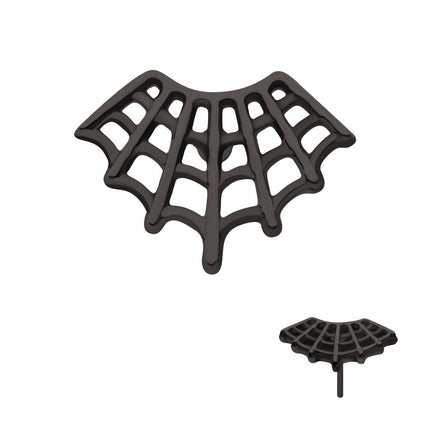 Invictus Black PVD Titanium Threadless Fan Shape Spiderweb Top