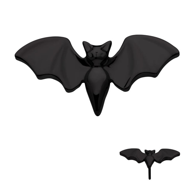 Invictus Black PVD Titanium Threadless Open Wings Bat Top