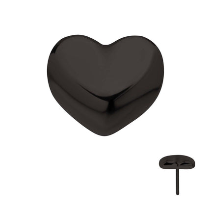 Invictus Black PVD Titanium Threadless Puffed Heart Top