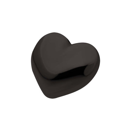 Invictus Black PVD Titanium Threadless Puffed Heart Top