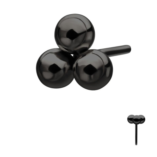 Invictus Black PVD Titanium Threadless Ball Top