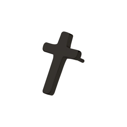 Invictus Black PVD Titanium Threadless Cross Top