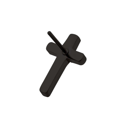 Invictus Black PVD Titanium Threadless Cross Top