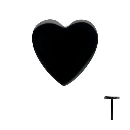 Invictus Black PVD Titanium Threadless Heart Top