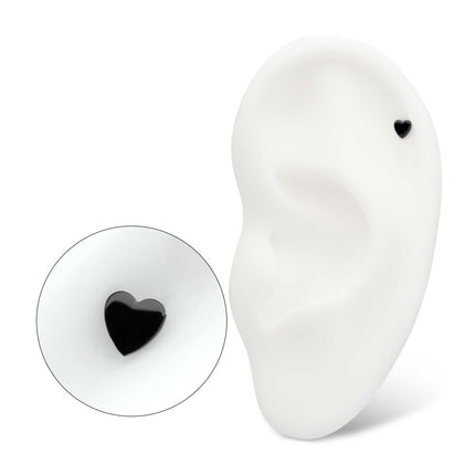 Invictus Black PVD Titanium Threadless Heart Top