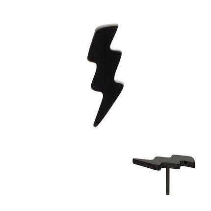 Invictus Black PVD Titanium Threadless Lightning Bolt Top
