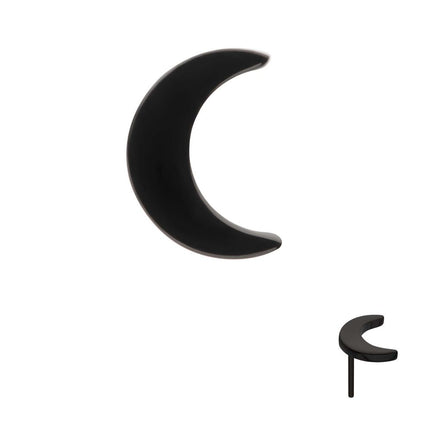 Invictus Black PVD Titanium Threadless Crescent Moon Top with 1.6mm Crest