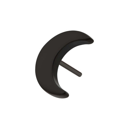 Invictus Black PVD Titanium Threadless Crescent Moon Top with 1.6mm Crest