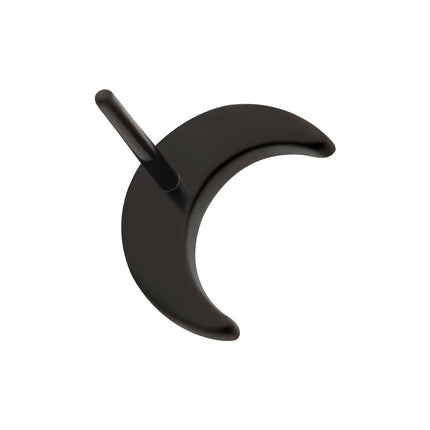 Invictus Black PVD Titanium Threadless Crescent Moon Top with 1.6mm Crest