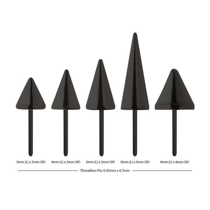 Invictus Black PVD Titanium Threadless Spike Top