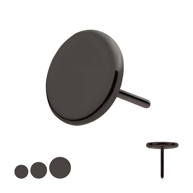 Invictus Black PVD Titanium Threadless Flat Disc Top