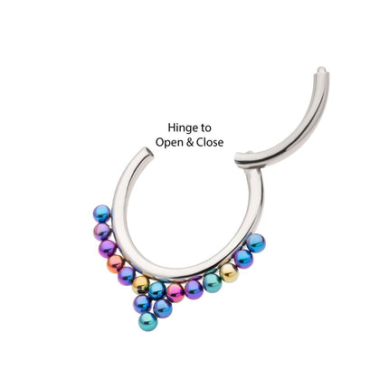 Invictus Titanium Front Facing Hinged Segment Clicker with 16 Cluster Anodized Balls