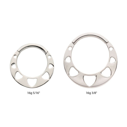 Invictus Titanium Cut Out Pyramid Shape Front Facing Hinged Segment Clicker